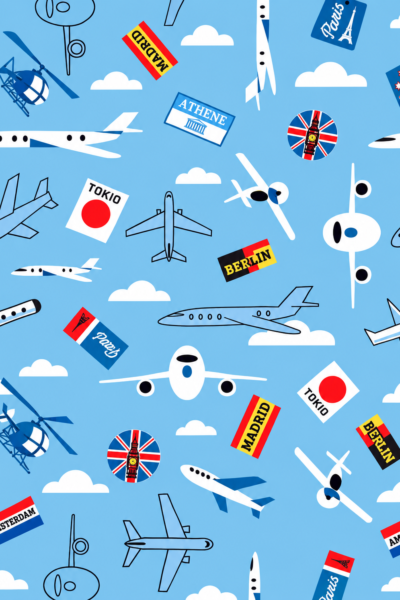 Sky Blue Global Travel Pattern1