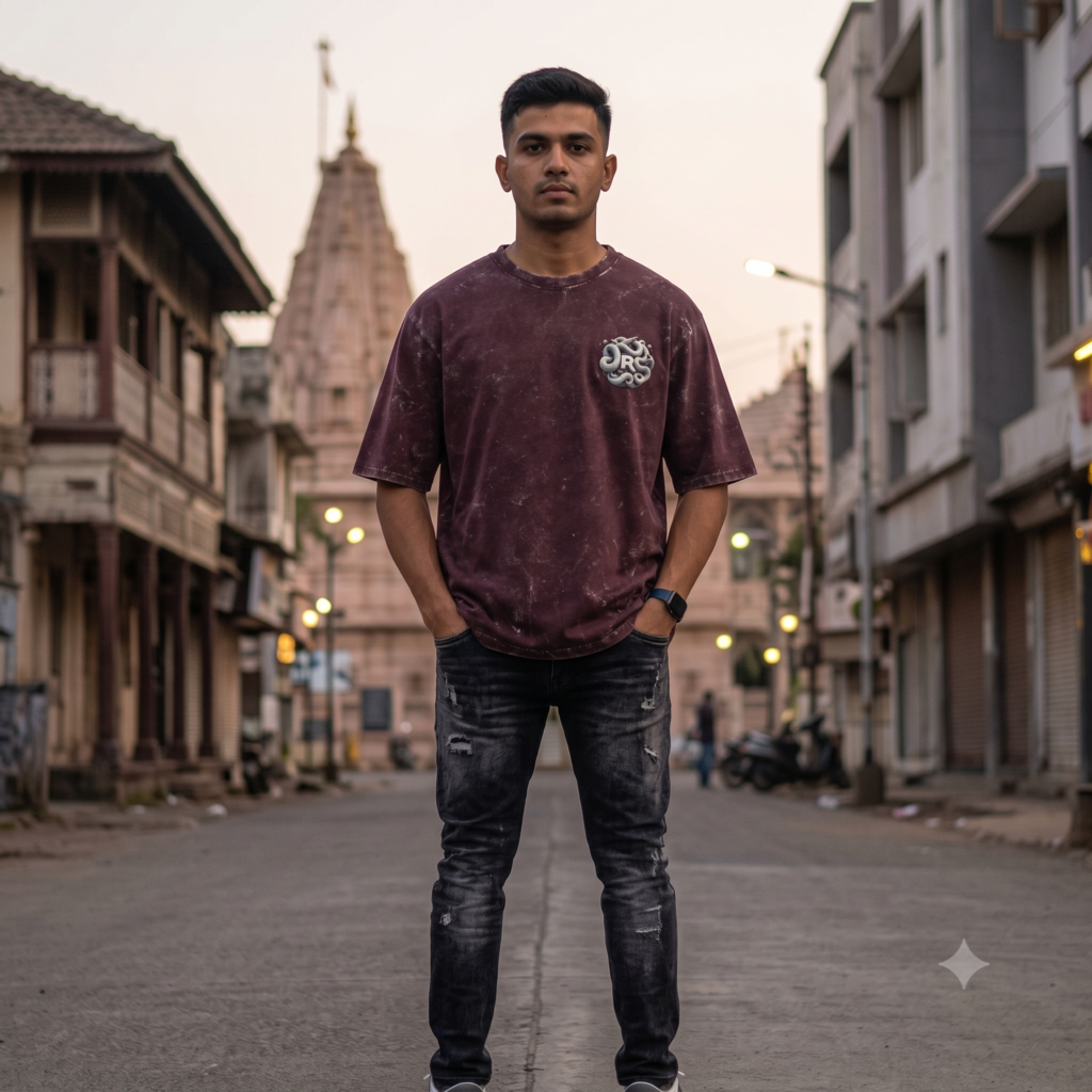 Snake R Acid Washed Tshirt Front
