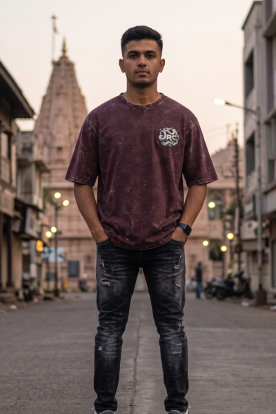 Snake R Acid Washed Tshirt Front