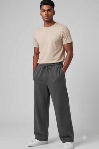 Strong Grey 260 GSM Oversized Sweatpants | Unisex Baggy Streetwear Pants | Kalavaasi