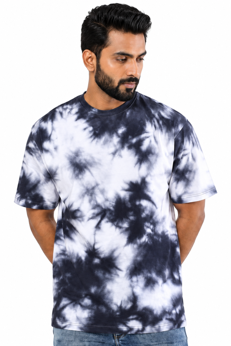 White Wash Tie-Dye Oversized T-Shirt | 260 GSM Unisex Streetwear Tee Kalavaasi