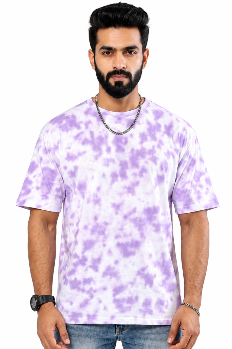 Lavender Wash Tie-Dye Oversized T-Shirt | 260 GSM Unisex Streetwear Tee Kalavaasi