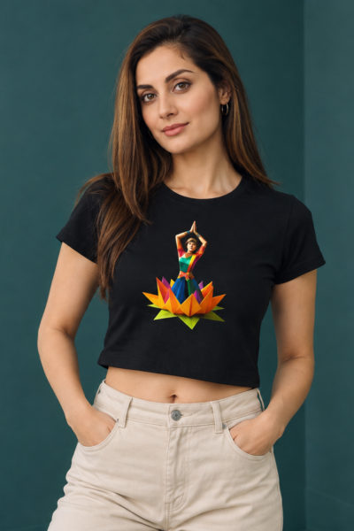 Teal Studio Portrait with Yoga Graphic