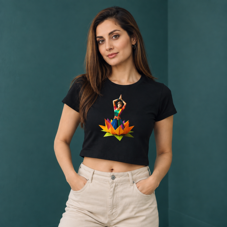 Teal Studio Portrait with Yoga Graphic