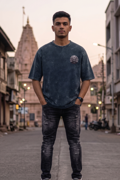 Tri Monk Acid Washed Tshirt Front
