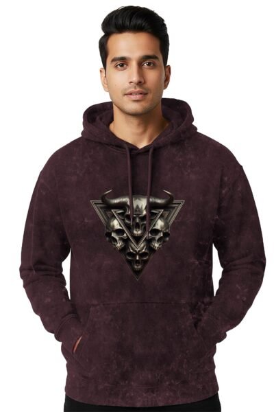 Tribull Acid Wash Hoodie | 300 GSM Premium Cotton Unisex Streetwear | Kalavaasi