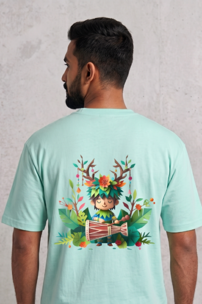 Tribal Drumer player Oversized T-Shirt | Unisex Streetwear | Kalavaasi