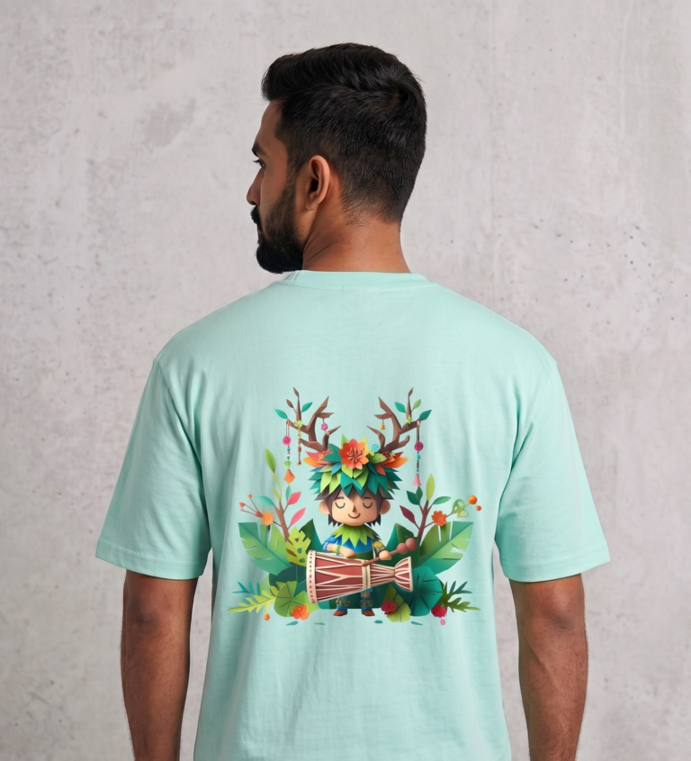 Tribal Drumer player Oversized T Shirt Unisex Streetwear Kalavaasi 2