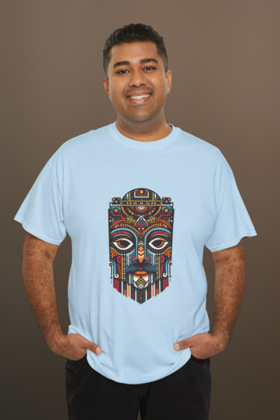 Tribal Face Mask Crew Neck Regular T-Shirt |Men's Wear Tshirt| Kalavaasi
