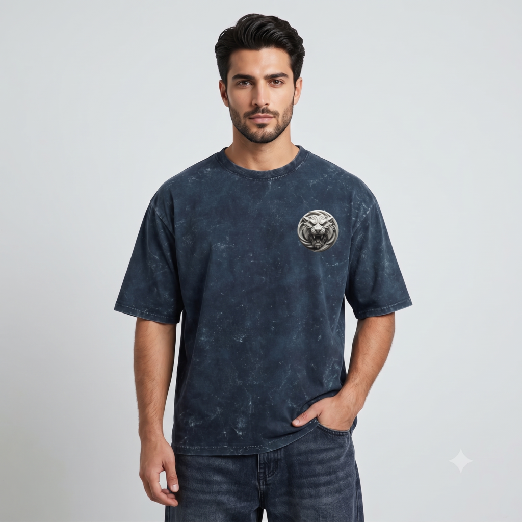 Triger Roaring Acid Washed Tshirt Front 1