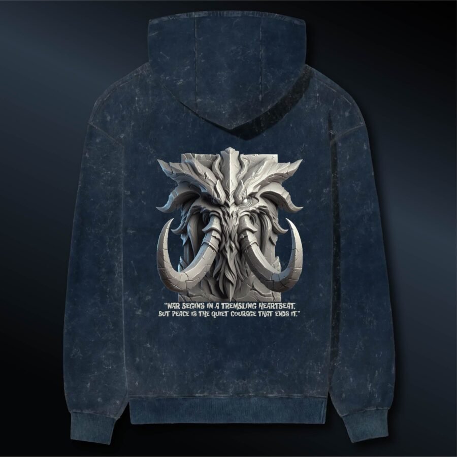 War Peace Acid Wash Hoodie | 300 GSM Premium Cotton Unisex Streetwear | Kalavaasi