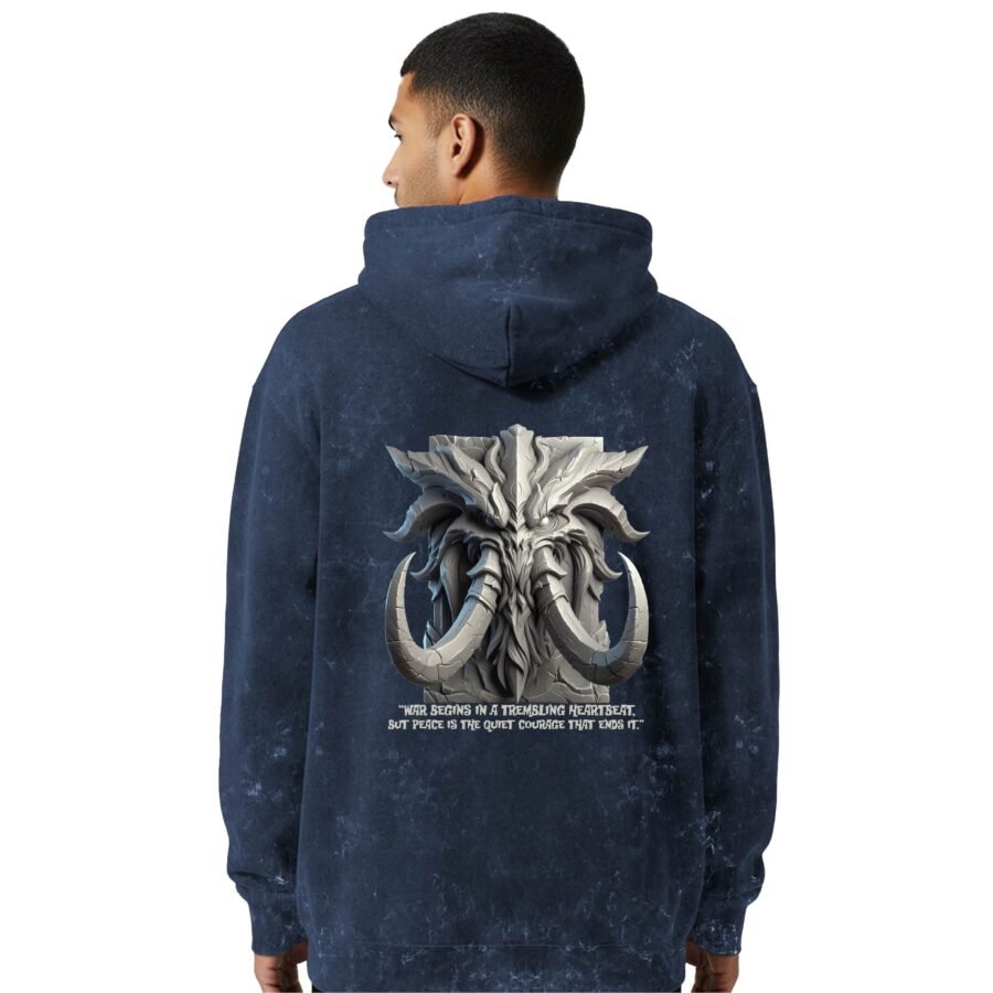 War Peace Acid Wash Hoodie | 300 GSM Premium Cotton Unisex Streetwear | Kalavaasi