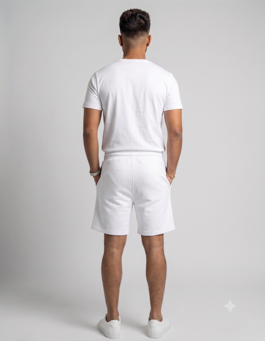 White Terry Shorts | 260 GSM Cotton-Rich Unisex Streetwear Shorts