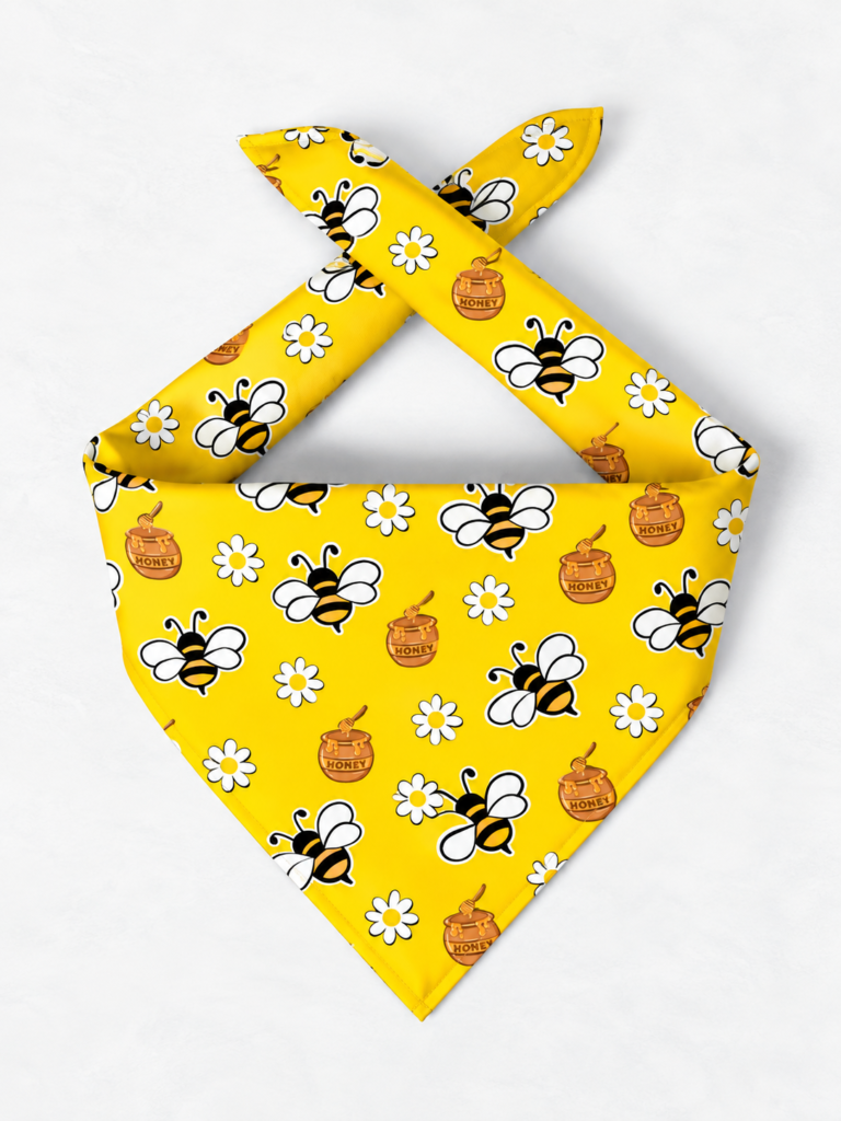 Yellow Bee Themed Honey Bandana
