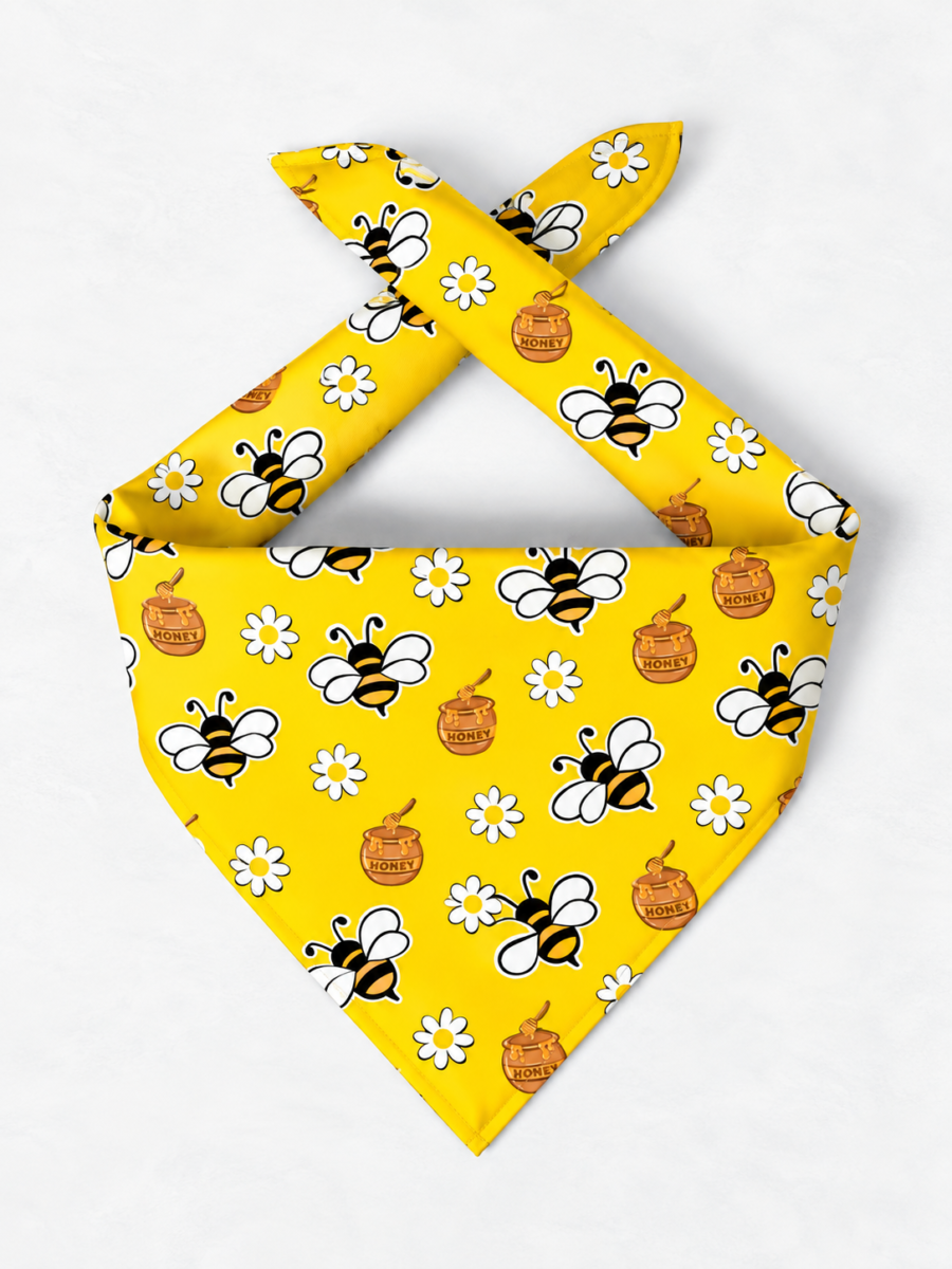 Bee & Honey Scarf – Premium Satin Printed Scarf | Kalavaasi
