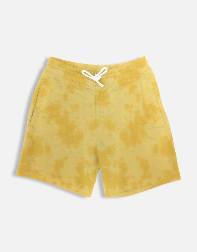 Yellow Tie-Dye Shorts | 260 GSM Unisex Streetwear Shorts | Kalavaasi