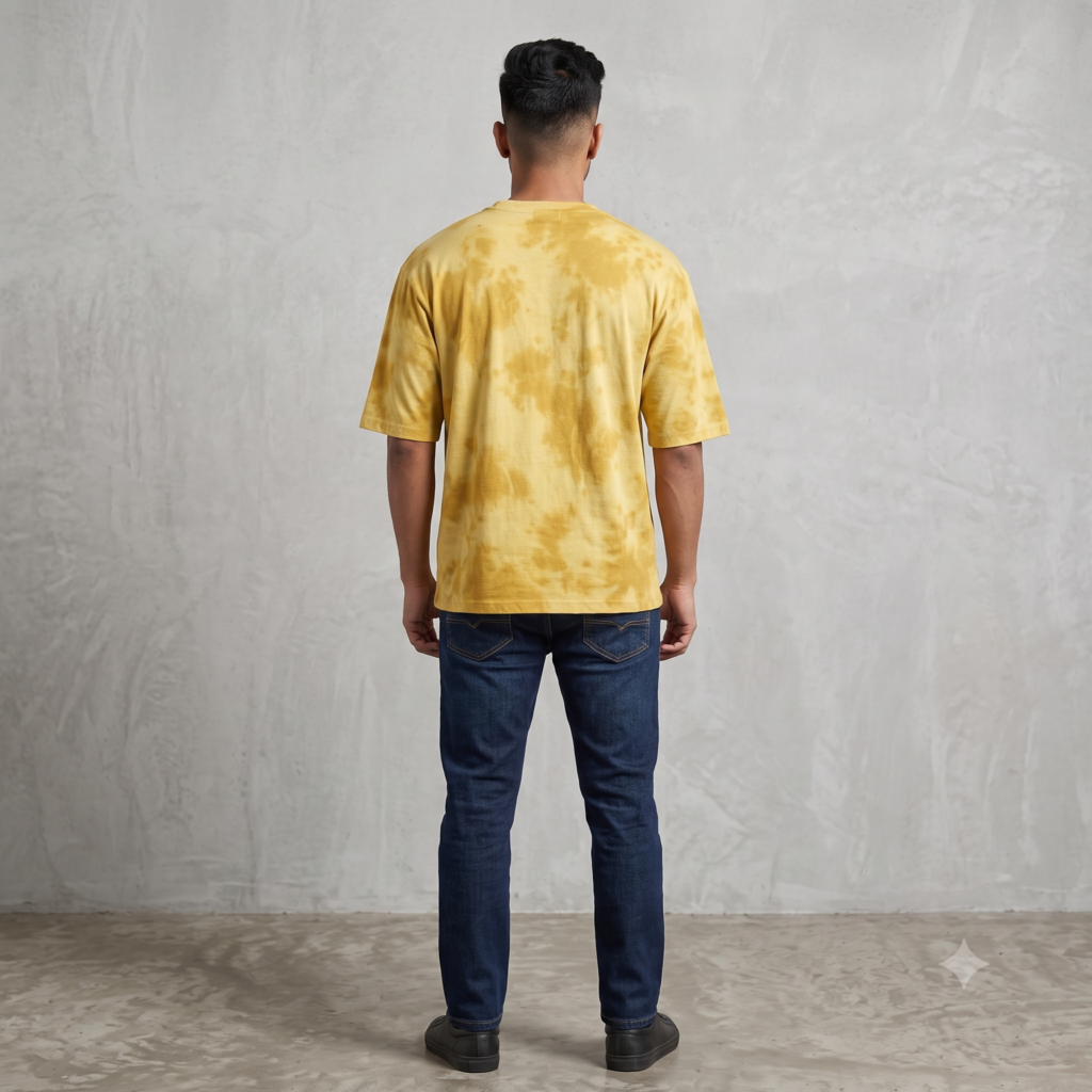 Yellow wash Tie Die Oversized 1 3