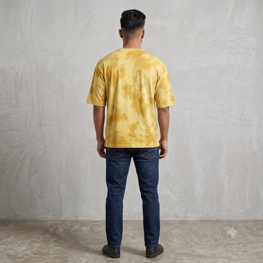 Yellow wash Tie Die Oversized 1 3
