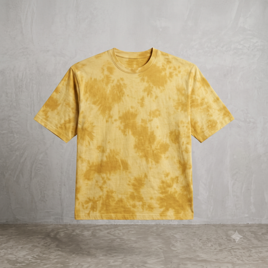Yellow wash Tie Die Oversized 1 4