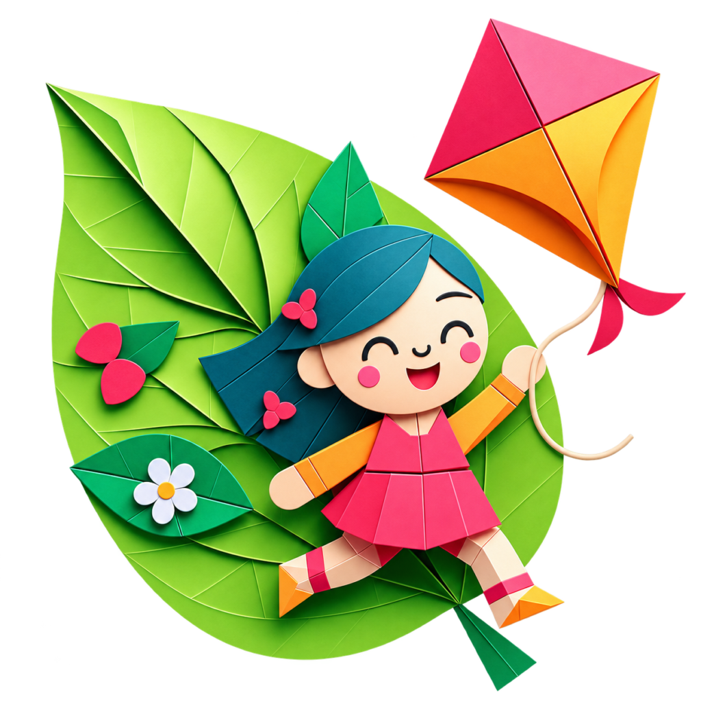Girl Flying a Kite Graphics T-Shirt | Kalavaasi