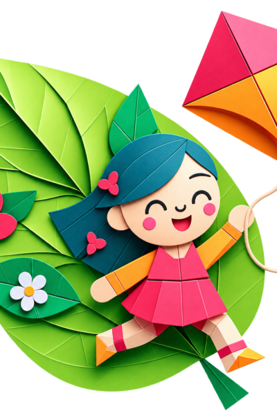 Girl Flying a Kite Graphics T-Shirt | Kalavaasi