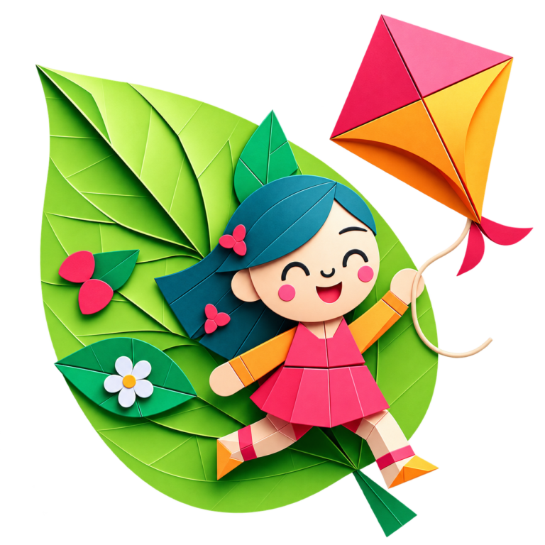 Girl Flying a Kite Graphics T-Shirt | Kalavaasi