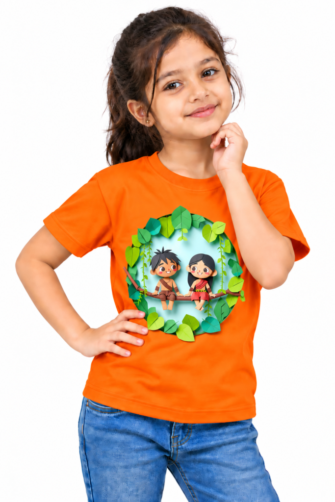 Whimsical Forest Friends Graphics T-Shirt | Kalavaasi