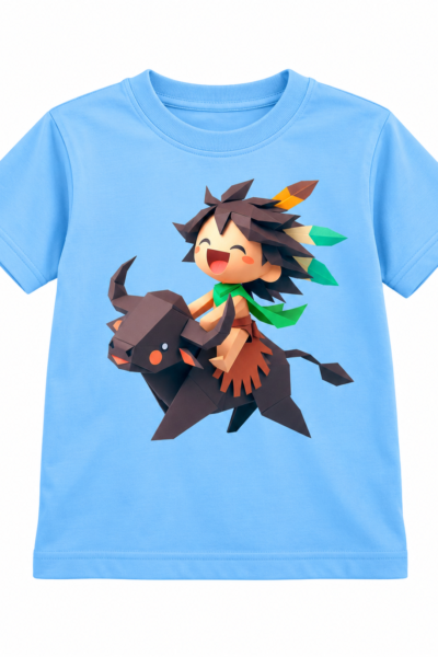 Riding a Buffalo Graphics T-Shirt | Kalavaasi