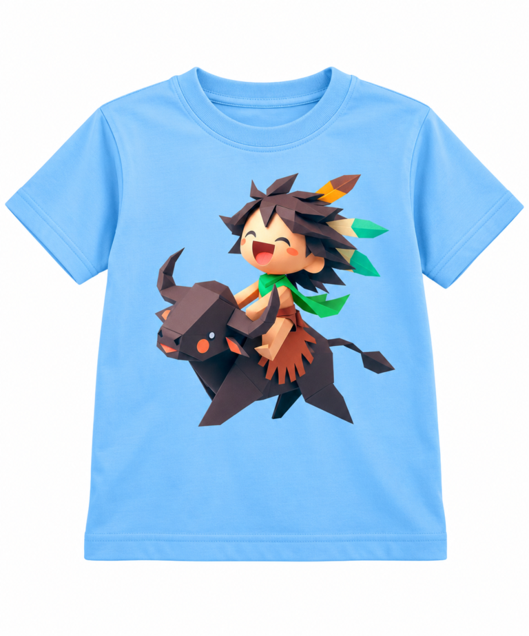 Riding a Buffalo Graphics T-Shirt | Kalavaasi