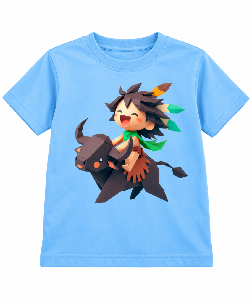 Riding a Buffalo Graphics T-Shirt | Kalavaasi