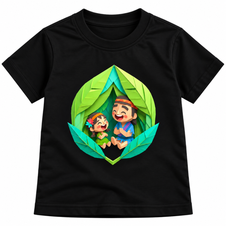Origami Leaf Shelter Graphic T-Shirt | Kalavaasi