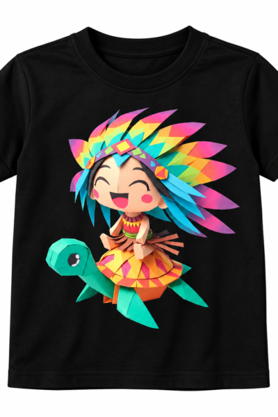 Rainbow Feathered Graphics T-Shirt | Kalavaasi