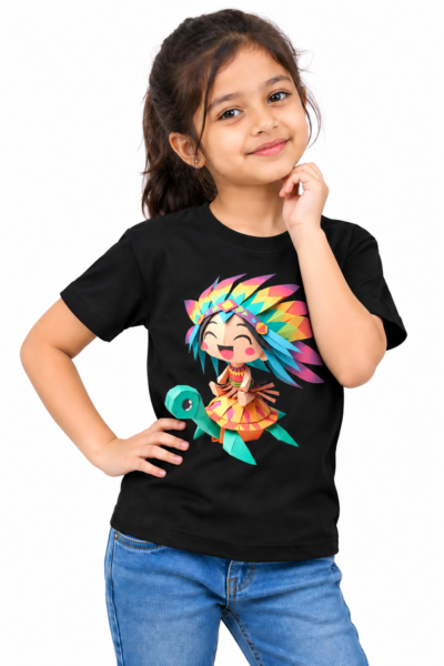 Rainbow Feathered Graphics T-Shirt | Kalavaasi