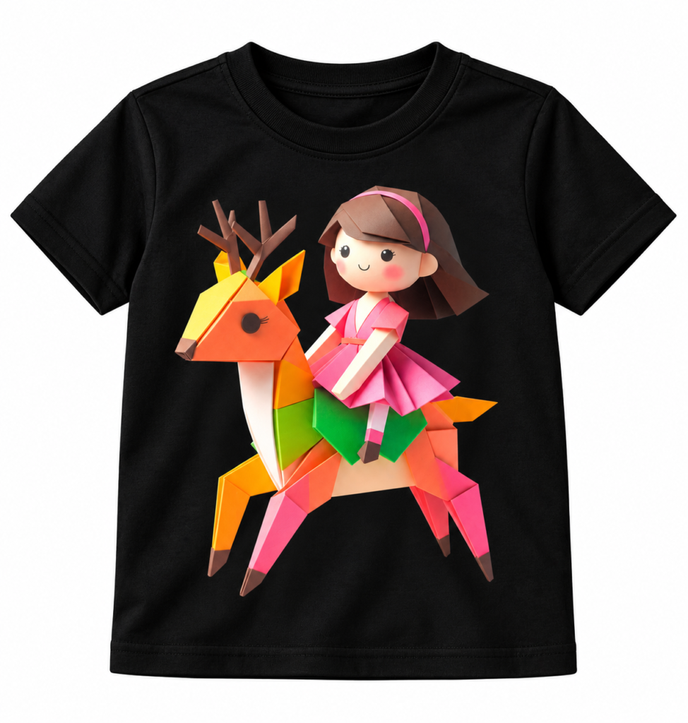 Riding a Colorful Deer Graphics T-Shirt | Kalavaasi