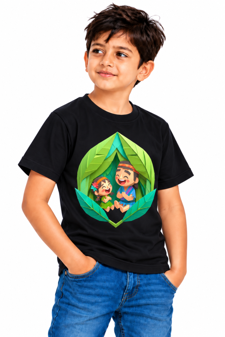 Origami Leaf Shelter Graphic T-Shirt | Kalavaasi